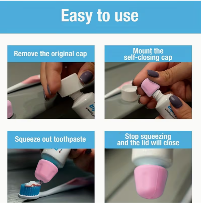 Veyra & Co™ Hygienic Self-Closing Toothpaste Cap 4pcs