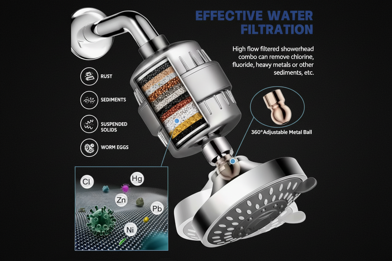 Water filtration features - dark background